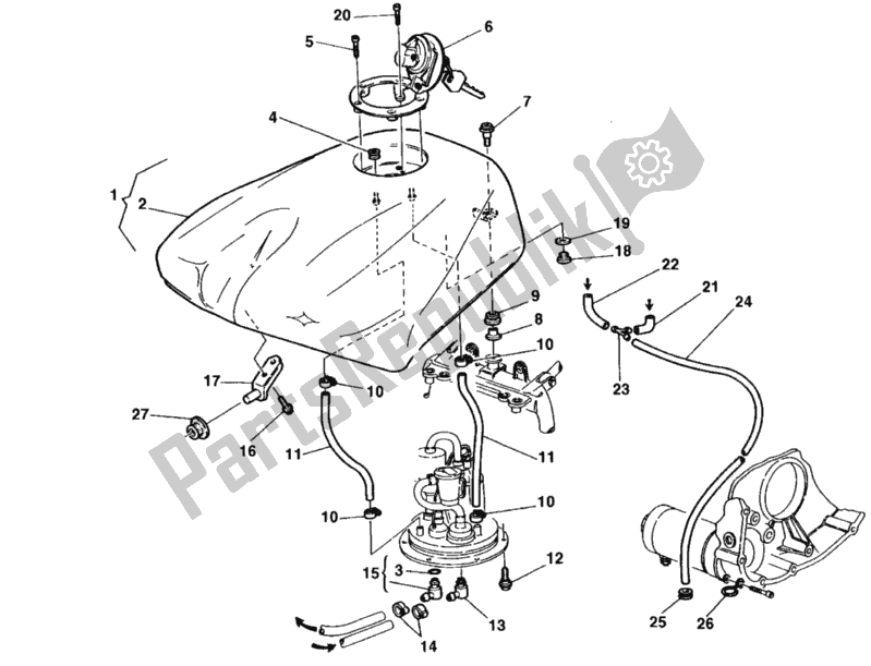 Tutte le parti per il Serbatoio Di Carburante del Ducati Superbike 916 Senna 1998
